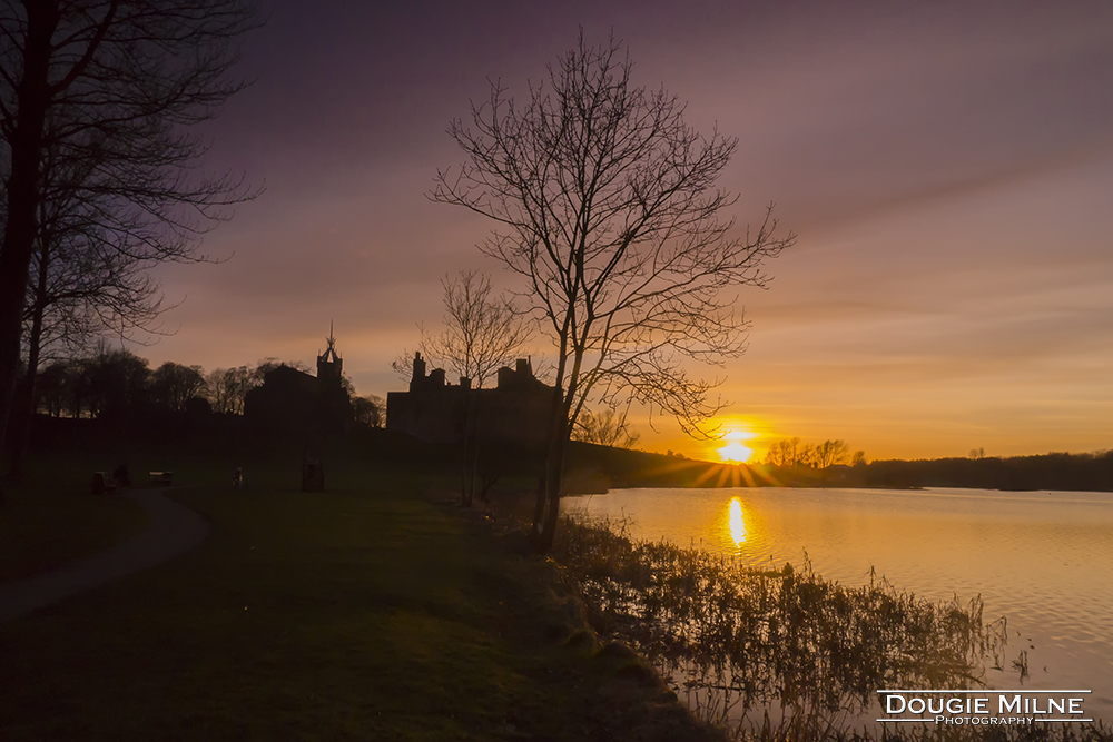 Sunset over Linlithgow Loch  - Copyright Dougie Milne Photography 2015
