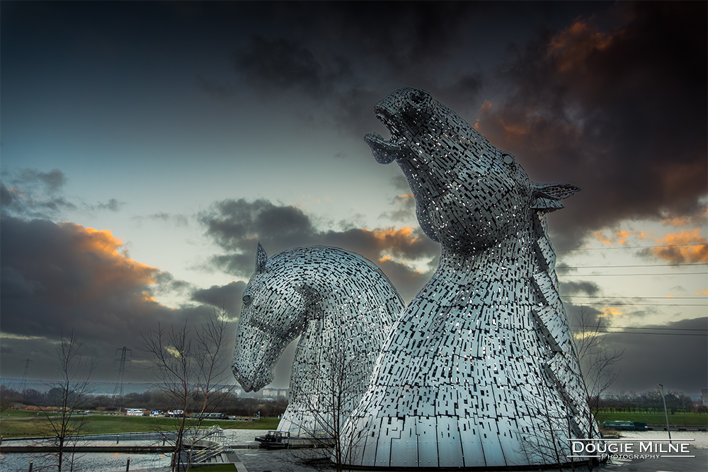 Kelpies Sunset  - Copyright Dougie Milne Photography 2016