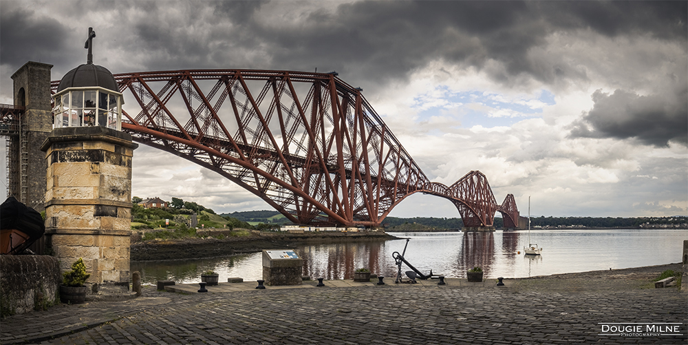 North Queensferry Harbour Light Tower and the Forth Bridge  - Copyright Dougie Milne Photography 2021