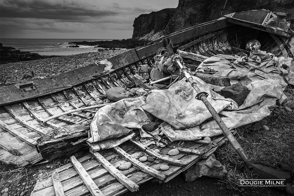 Wrecked boat, Auchmithie  - Copyright Dougie Milne Photography 2024