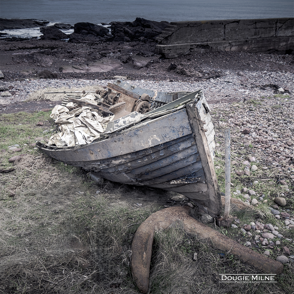 Wrecked boat, Auchmithie  - Copyright Dougie Milne Photography 2024