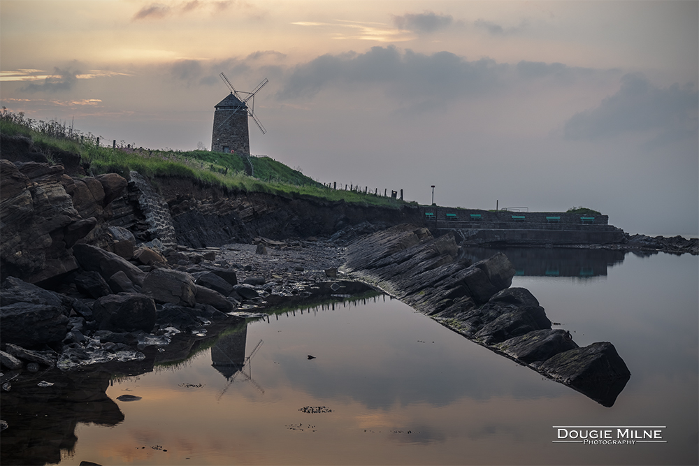 St Monans Windmill and the Outdoor Bathing Pool  - Copyright Dougie Milne Photography 2024